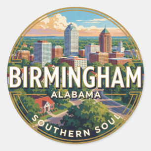 Adesivo 🏙️ Birmingham Alabama Fuga pela Cidade Sulista 🌿