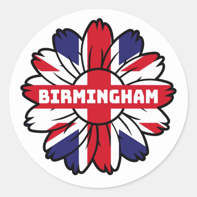 Adesivo Birmingham Union Jack Sunflower British Pride (Frente)