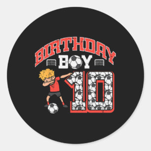 Adesivo Birthday Boy 10 Soccer Dab 10th Festa de aniversár