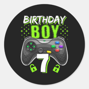 Adesivo Birthday Boy 7 Video Game Controller Gamer 7 Bir