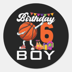 Adesivo Birthday Boy de 6 anos Dabbing Bysketbyll Byll Byl