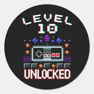 Adesivo Birthday Boy Level 10 Desbloqueado Jogo Engraçado 