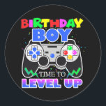 Adesivo Birthday Boy Time to Level Up Video Game Birthday<br><div class="desc">Birthday Boy Time to Level Up Video Game Birthday Gamer Gift. Perfect gift for your dad,  mom,  papa,  men,  women,  friend and family members on Thanksgiving Day,  Christmas Day,  Mothers Day,  Fathers Day,  4th of July,  1776 Independent day,  Veterans Day,  Halloween Day,  Patrick's Day</div>