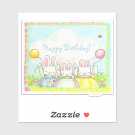 Adesivo Birthday Bunny e Balloon Sticker