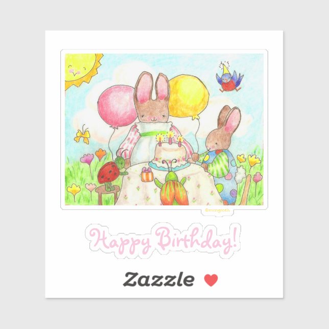 Adesivo Birthday Bunny Sticker (Folha)