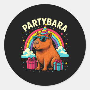 Adesivo Birthday Capybara Tee Para Crianças Diversão Party