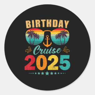 Adesivo Birthday Cruise 2025 Beach Holiday Festa de aniver