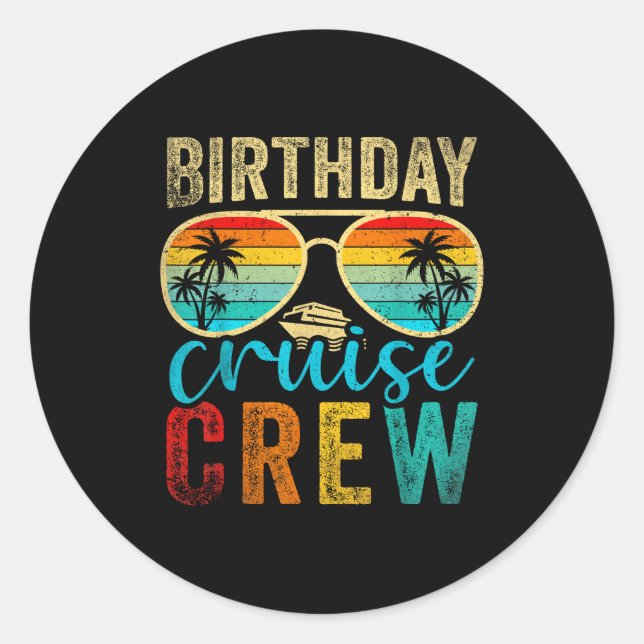 Adesivo Birthday Cruise Crew Cruise Birthday Cruising Trip (Frente)