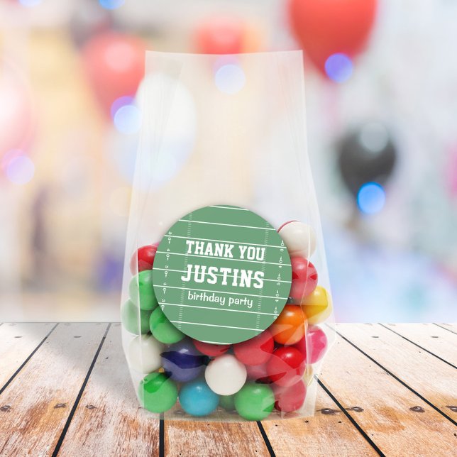 Adesivo Birthday Cute Sports Football Field Obrigado (Criador carregado)