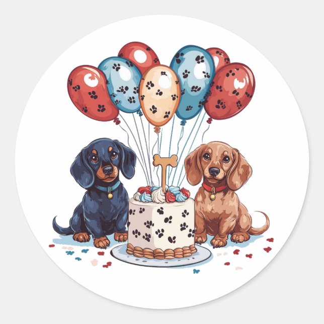 Adesivo Birthday Dachshund Dogs (Frente)