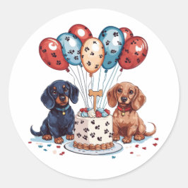 Adesivo Birthday Dachshund Dogs