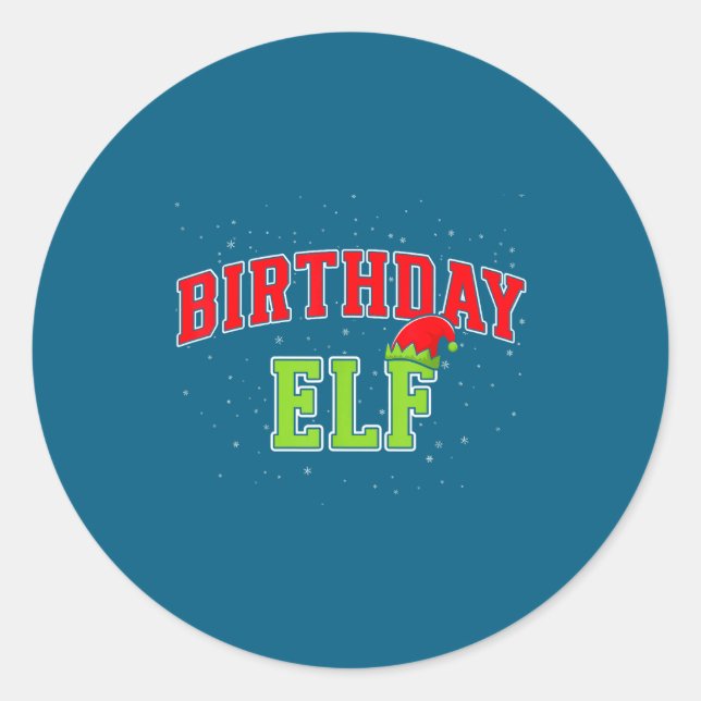 Adesivo Birthday Elf Christmas Family Matching Group Xmas  (Frente)