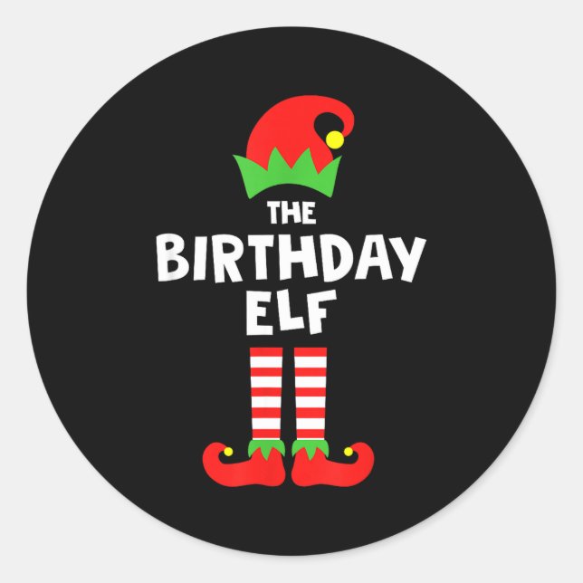 Adesivo Birthday Elf Matching Group Family Holiday Christm (Frente)