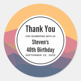 Adesivo Birthday Geométrico Minimalista dos Montanhas Russ