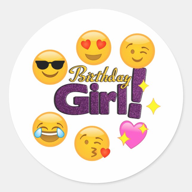 Adesivo Birthday Girl Emojis Stickers (Frente)