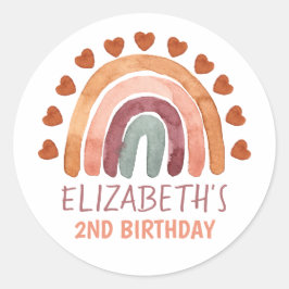 Adesivo Birthday Girl Modern Boho Rainbow Name