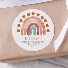 Adesivo Birthday Girl Modern Boho Rainbow Obrigado