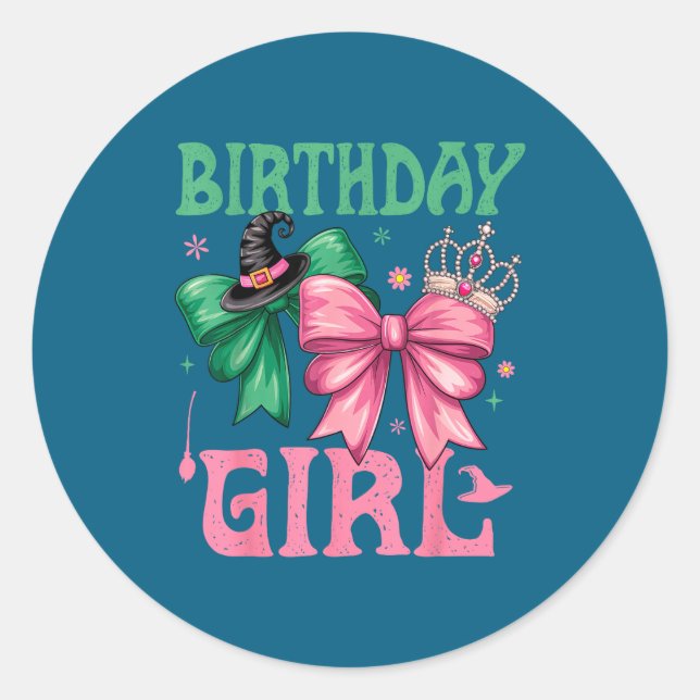 Adesivo Birthday Girl Nk And Green Birthday Witch Women Gi (Frente)
