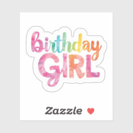 Adesivo Birthday Girl Rainbow Text 