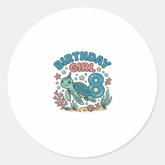 Adesivo Birthday Girl Sea Turtle 8th Birthday Shirt Design