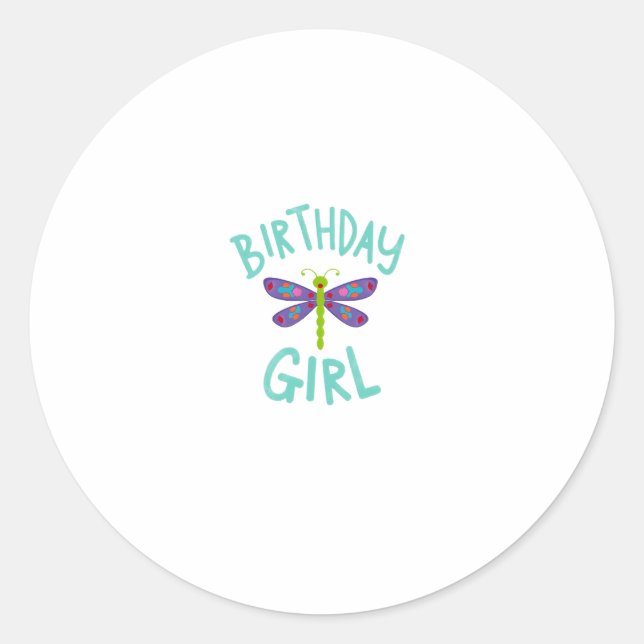 Adesivo Birthday girl shirt Dragonfly birthday party tee s (Frente)