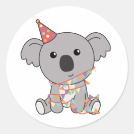 Adesivo Birthday Koala For Kids A Birthday Classic Round S