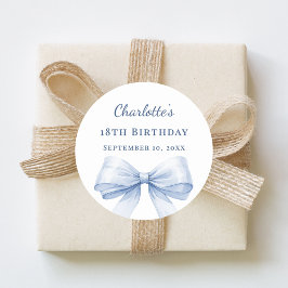 Adesivo Birthday light blue bow