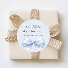 Adesivo Birthday light blue bow