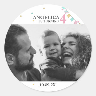 Adesivo Birthday Party Favor Sticker | Custom Year Number