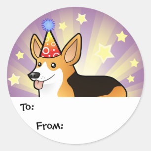 Adesivo Birthday Pembroke Welsh Corgi Gift Tags