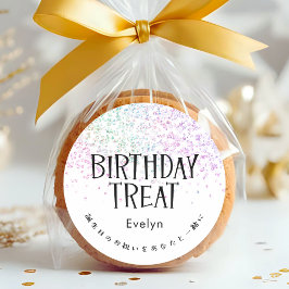 Adesivo Birthday Treat Rainbow Glitter Confetti