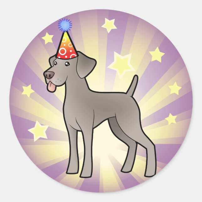 Adesivo Birthday Weimaraner (Frente)