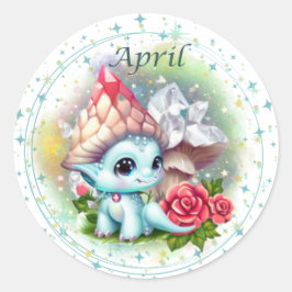 Adesivo Birthstone April Diamond Dragon Sticker