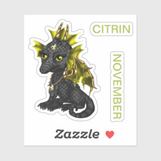 Adesivo Birthstone Baby Dragon Citrrin novembro