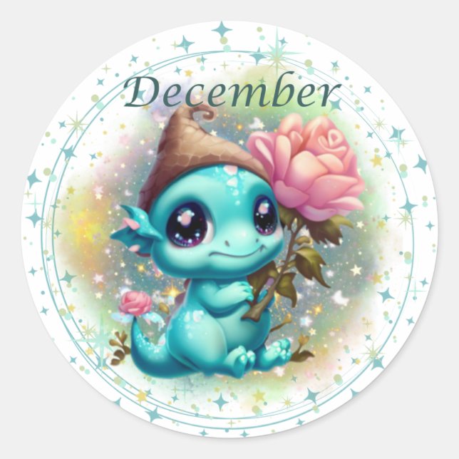 Adesivo Birthstone Dezembro Turquoise Dragon Sticker (Frente)