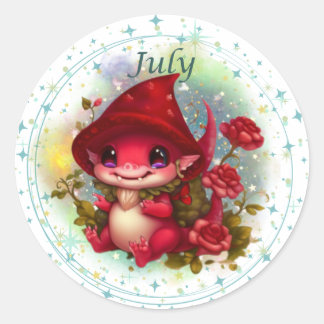 Adesivo Birthstone Julho Ruby Dragon Sticker
