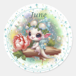 Adesivo Birthstone June Pearl Dragon Sticker