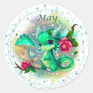 Adesivo Birthstone May Emerald Dragon Sticker