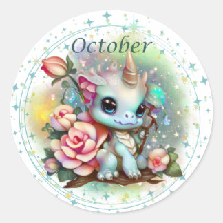 Adesivo Birthstone outubro Opal Dragon Sticker