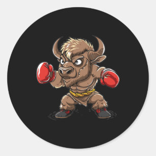 Adesivo Bisão de Kickboxing Fofo I Bisão Infantil