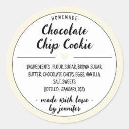 Adesivo Biscoito Amarelo Caseiro com Gotinhas de Chocolate