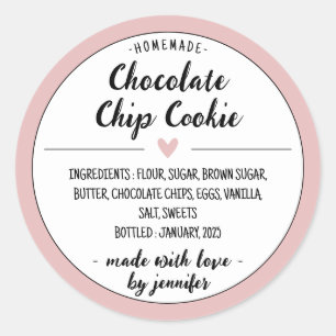 Adesivo Biscoito Caseiro Rosa com Pedacinhos de Chocolate
