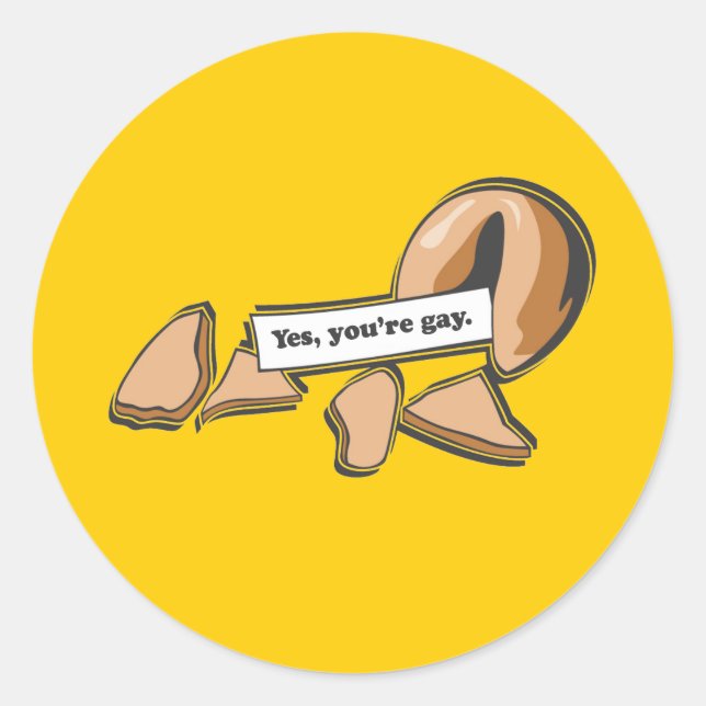 Adesivo Biscoito da Sorte - Você é gay (Frente)