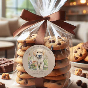 Adesivo Biscoito de Candy de cachorrinho Golden Retriever