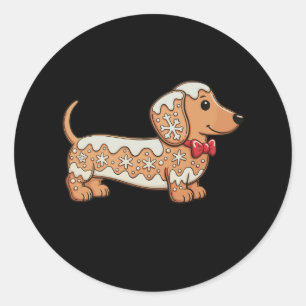 Adesivo Biscoito de gengibre de Natal do cachorro salsicha