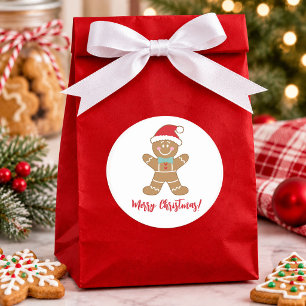 Adesivo Biscoito de Natal Bonito Homem de Pão de Mel