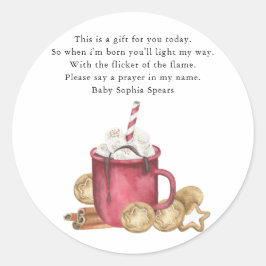 Adesivo Biscoito de Natal e cacau - Rótulo da vela de oraç