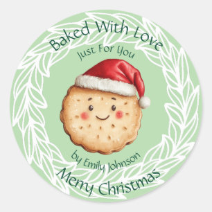Adesivo Biscoito de Natal Fofo Assado Com Amor