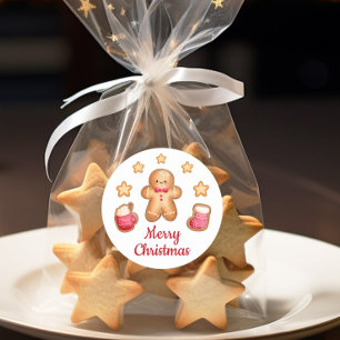Adesivo Biscoito de Natal Gingerbread Man Feliz Natal