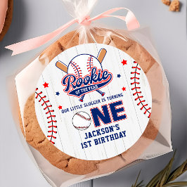 Adesivo Biscoito do Ano de primeiro aniversario Baseball S